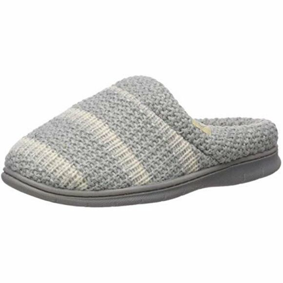 Dearfoams Light Grey Knitted Slipper Women - Picture 1 of 6